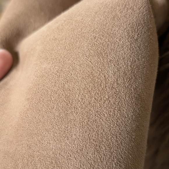 ✨ Twenty Twenty Size L Tan Faux Suede & Fur Belted Wrap Jacket 🧥 Cozy & Chic - Picture 11 of 15